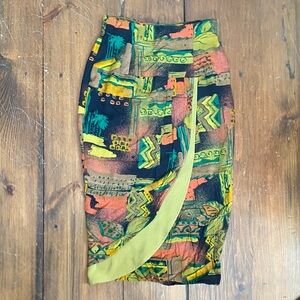 Colorful Abstract Midi Skirt